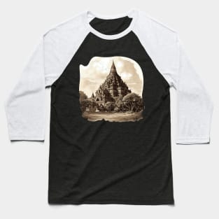 Vintage illustration of Bagan, Myanmar Baseball T-Shirt